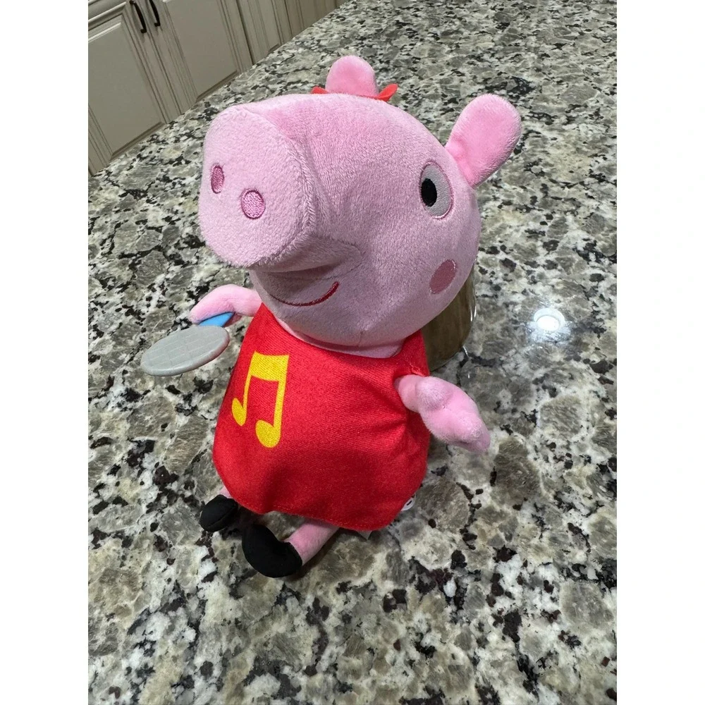 Peppa Pig Singing Plush Stuffed Animal Red Music Note Dress Microphone 13 Inch